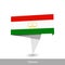 Tajikistan Country flag. Paper origami banner