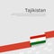 Tajikistan flag background. State patriotic tajik banner, cover. Ribbon color flag of tajikistan on a white background. National