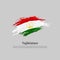 Tajikistan flag. Brush strokes. Brush painted tajik flag on a white background. Vector design national poster, template. Place for