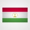 Tajikistan flag on a gray background. Vector illustration