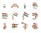 Tajikistan flag and hand on white background. Vector illustration