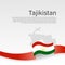Tajikistan flag, mosaic map on white background. Cover for tajik business booklet. Wavy ribbon with the tajikistan flag. Vector