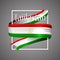 Tajikistan flag. Official national colors. Tajikistan`s 3d realistic stripe ribbon. Vector icon sign background.