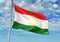 Tajikistan flag waving with sky on background realistic 3d illustration