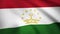 Tajikistan flag waving in the wind. Background with rough textile texture. Tajikistan flag waving animation. Animation