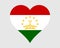 Tajikistan Heart Flag. Tajik Tajikistani Love Shape Country Nation National Flag. Republic of Tajikistan Banner Icon Sign Symbol