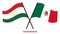 Tajikistan and Mexico Flags Crossed And Waving Flat Style. Official Proportion. Correct Colors