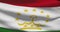 Tajikistan national flag footage. Tajikistan waving country flag on wind