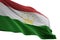 Tajikistan national flag waving isolated on white background 3d illustration