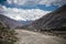 Tajikistan. Pamir highway. Road to the clouds. Toned