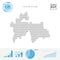 Tajikistan People Icon Map. Stylized Vector Silhouette of Tajikistan. Population Growth and Aging Infographics