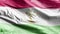 Tajikistan textile flag slow waving on the wind loop