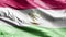 Tajikistan textile flag waving on the wind loop