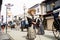 Takayama Autumn Festival parade on town streets