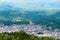 Takayama City view from Ruins of Matsukura Castle in Takayama, Gifu, Japan