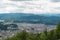 Takayama City view from Ruins of Matsukura Castle in Takayama, Gifu, Japan