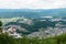 Takayama City view from Ruins of Matsukura Castle in Takayama, Gifu, Japan