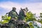 Takayama - May 26, 2019: Statue of a feudal lord in Takayama, Japan