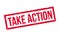 Take action rubber stamp