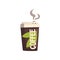 Take away coffee cardboard cup with lid vector Illustration on a white background