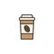 Take away coffee filled outline icon