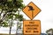 Take care of the Tree Kangaroos sign, traffic warning sign, Australia