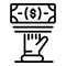 Take cash money icon, outline style