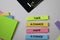 Take a Chance Make a Change text on sticky notes with office desk concept