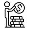 Take coin stack icon, outline style