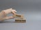 Take initiative symbol. Wooden blocks with words Take initiative. Beautiful grey background. Businessman hand. Business and Take