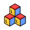 Take a look at this amazing icon of kids blocks, kids plaything vector