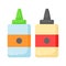 Take a look at this perfectly designed icon of glue bottles, vector of sticky stationery item in modern style