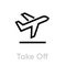 Take off airplane icon. Editable line vector.