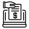 Take online loan icon, outline style