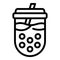 Takeaway Boba tea icon outline vector. Drinking tapioca pearls smoothie