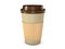 Takeaway coffee cup with lid isolated