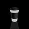 Takeaway Hot coffee cup, Can be any kind of hot drink like Hot green tea latte, Hot latte coffee or Cappuccino in white-grey paper