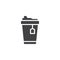 Takeaway iced tea cup vector icon