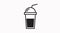 Takeaway icon in Black and White. Take Away Drink Icon
