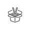 Takeaway noodle box line icon