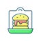 Takeaway sandwiches and burgers RGB color icon