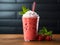 takeaway strawberry smoothie mock-up, strawberry coloured