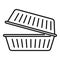 Takeout food container icon, outline style