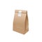 Takeout food craft package template. Brown bag mockup for pack. Realistic takeaway fast food pouch