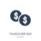 Takeover bid icon. Trendy flat vector Takeover bid icon on white