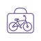 Taking bicycle on plane RGB color icon