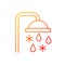 Taking cold bath or shower gradient linear vector icon