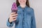 Taking getting icecream from salesman in shop cafe concept. Cropped close up photo of cheerful excited teenager showing you