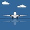 Taking off air plane from airport vector illustration