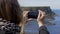 Taking photos at Giants Causeway Coast in Northern Ireland